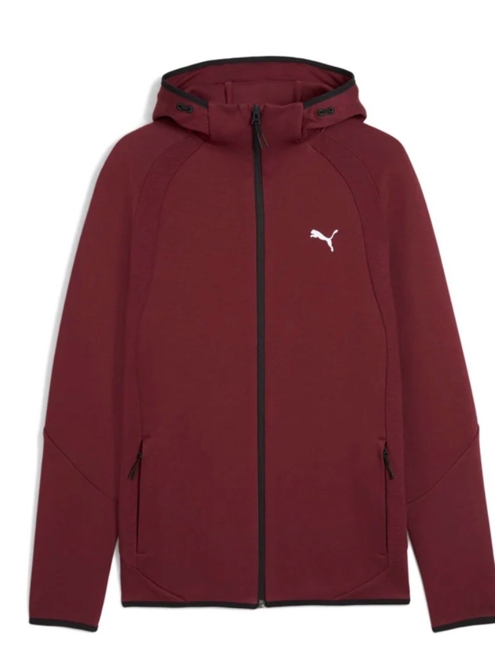 Puma Maroon Zip-Up Hooded Sweatshirt